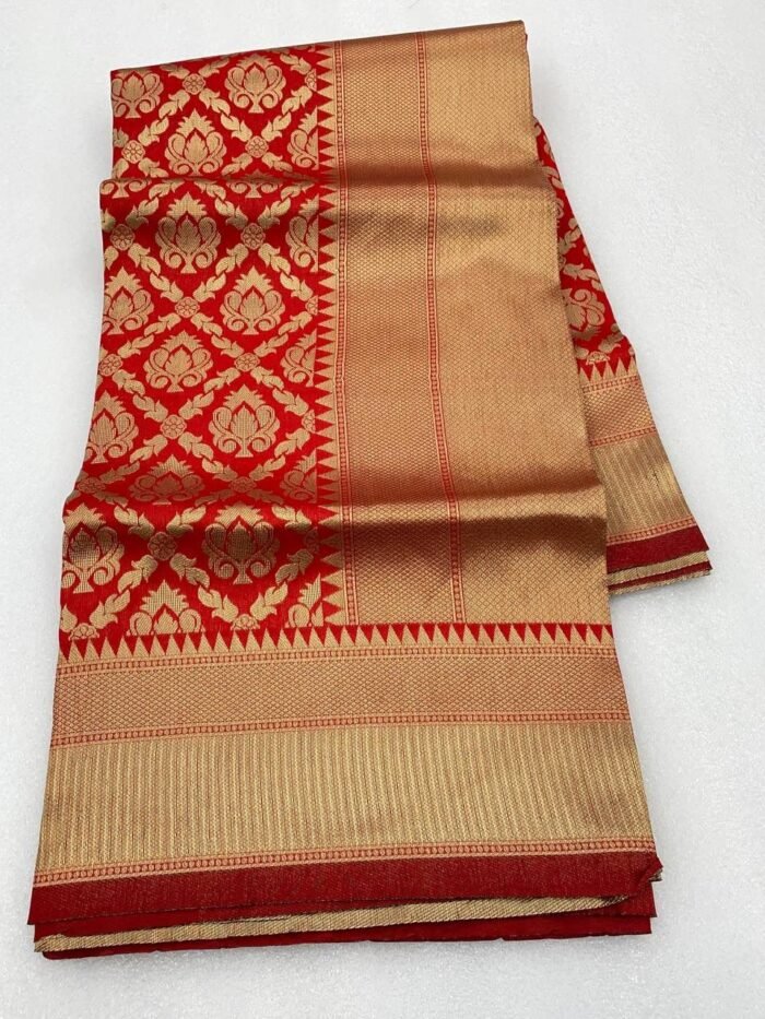 banarasi silk saree golden zari 3