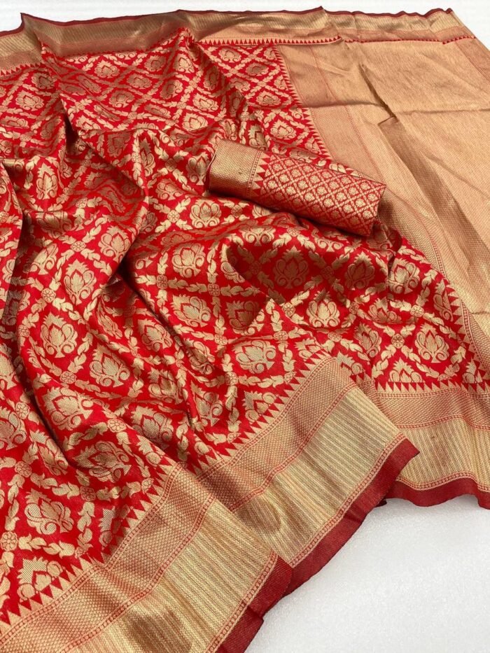 banarasi silk saree golden zari 4