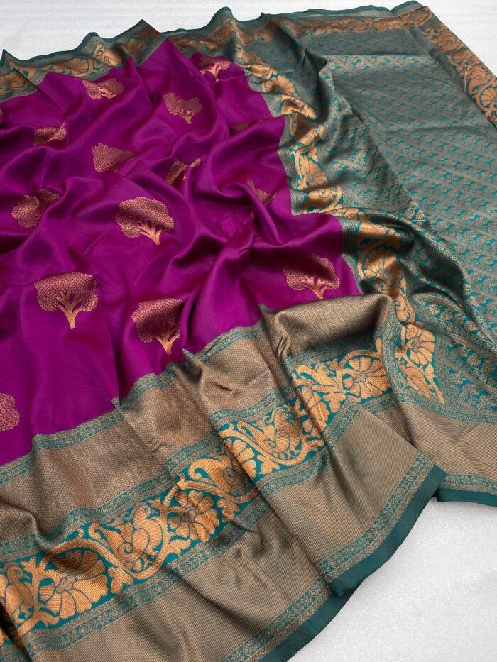 banarasi silk saree magenta 3