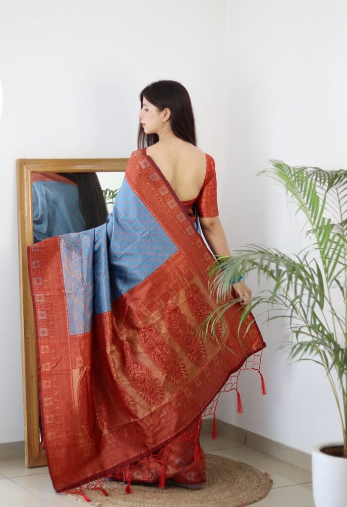 banarasi silk sarees firozi 2