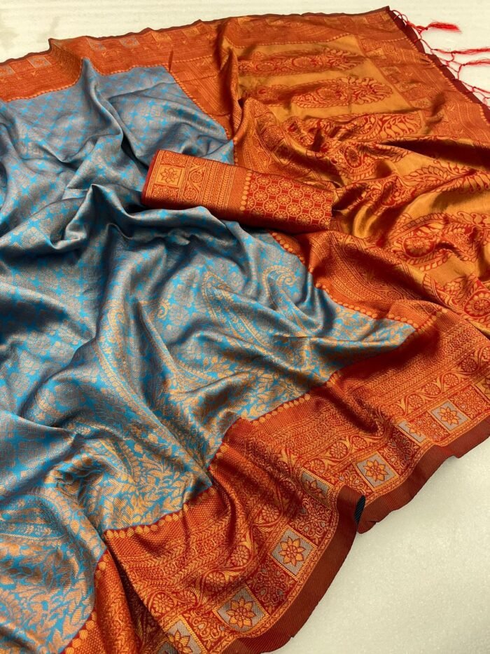 banarasi silk sarees firozi 4