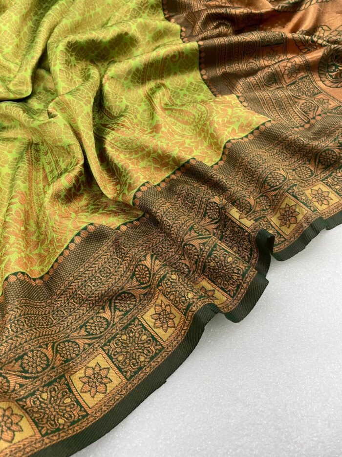 banarasi silk sarees light green 2