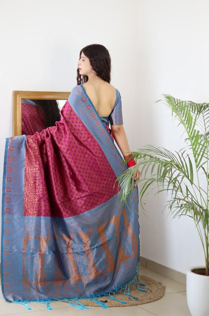 banarasi silk sarees magenta 1