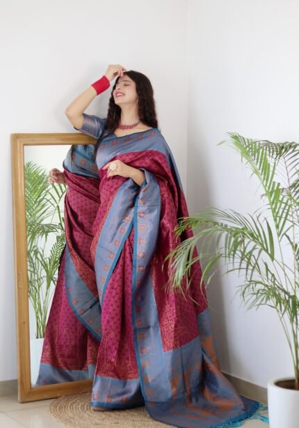 banarasi-silk-sarees-magenta