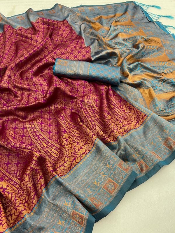 banarasi silk sarees magenta 4