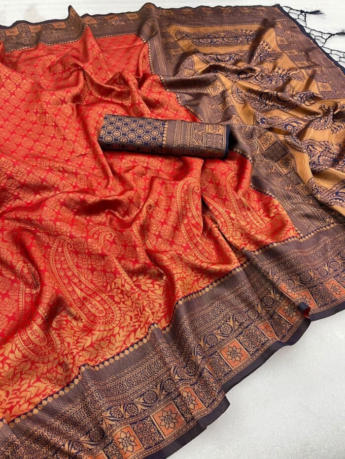 banarasi silk sarees red 2