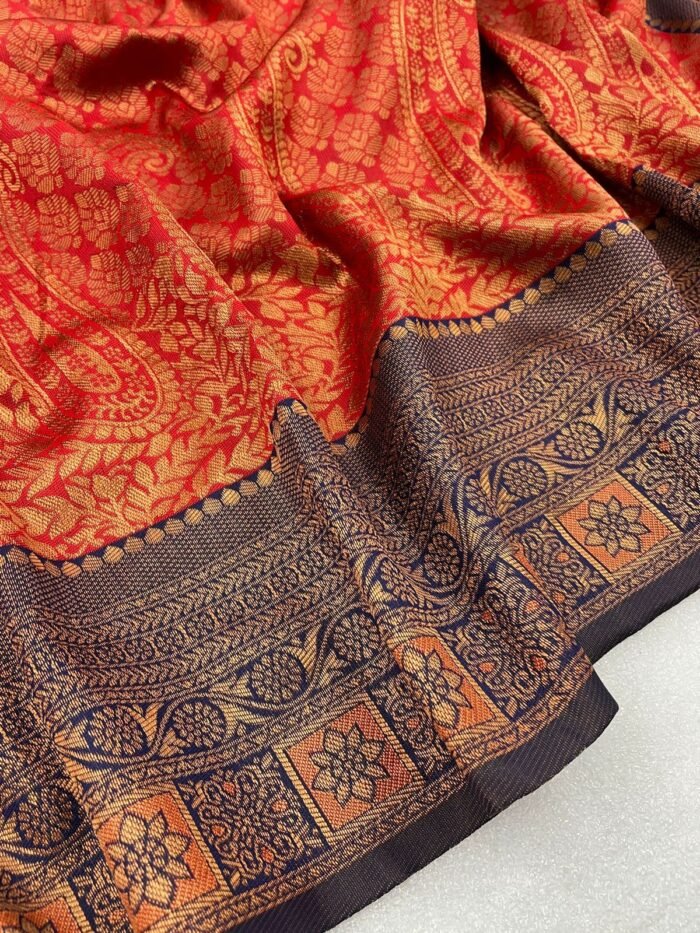 banarasi silk sarees red 3