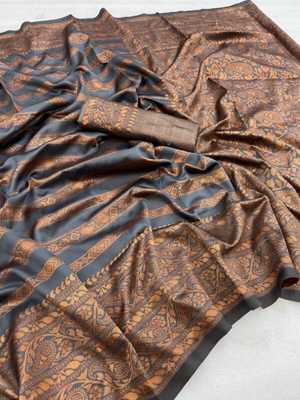 beautiful banarasi silk sarees grey 2