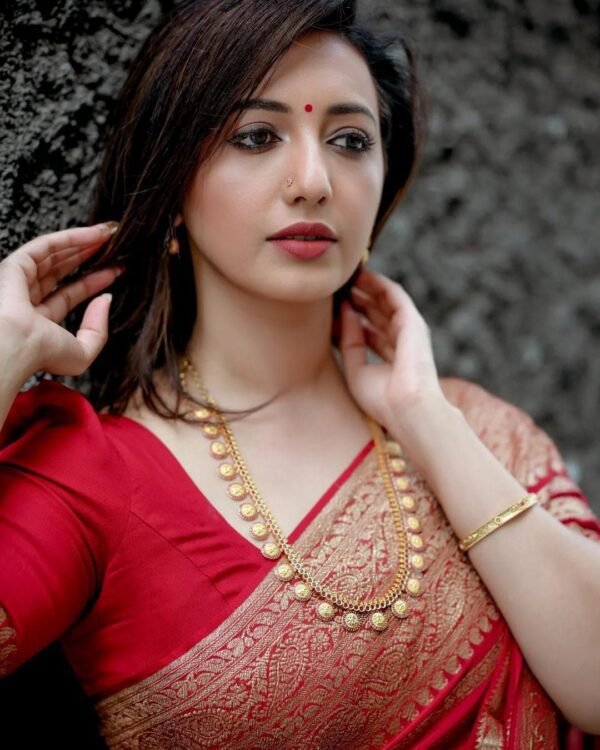 beautiful banarasi silk sarees red 1