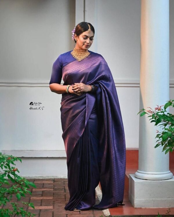 beautiful banarasi silk sarees violet 1