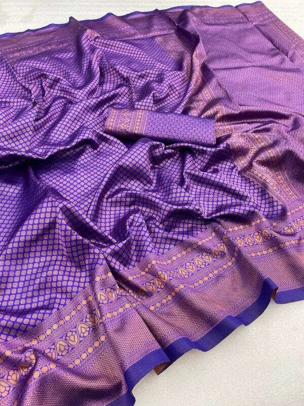 beautiful banarasi silk sarees violet 2