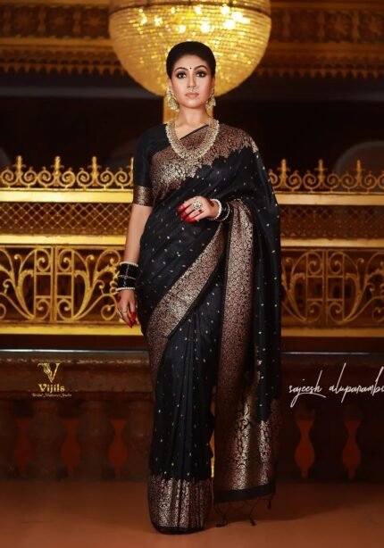 black-semi-silk-saree