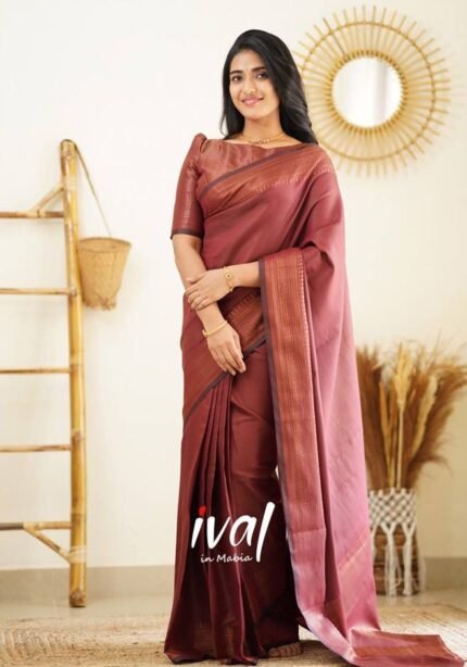 copper-zari-weaving-banarasi-saree-maroon