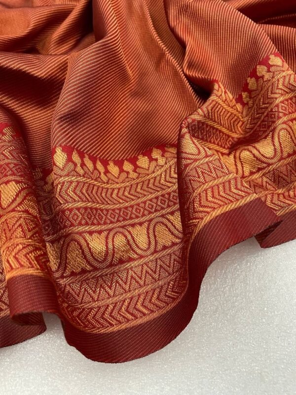 copper zari weaving banarasi saree maroon real 2