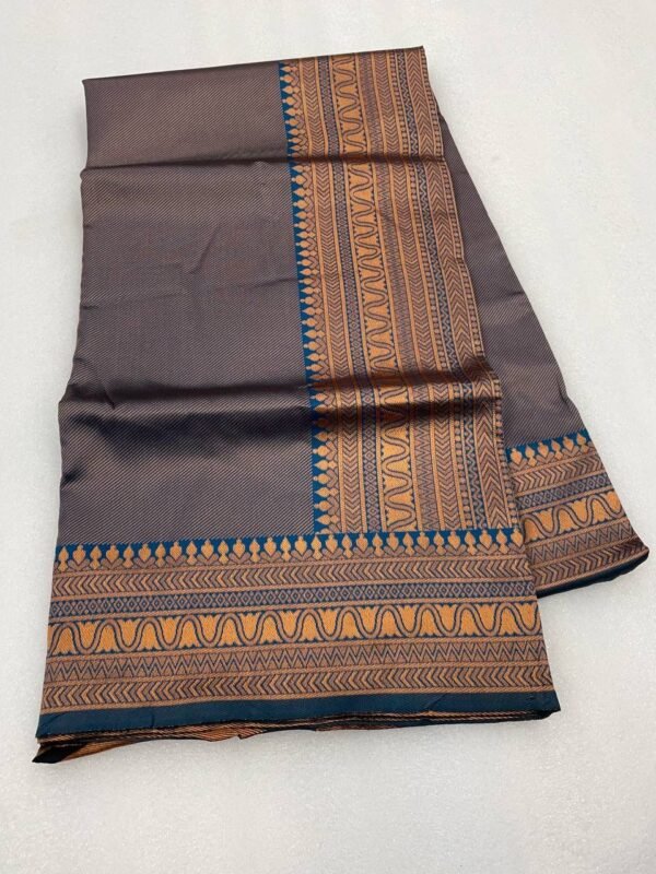 copper zari weaving banarasi saree rama real