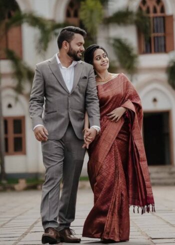 Dark Maroon Banarasi Silk Sarees - Image 4