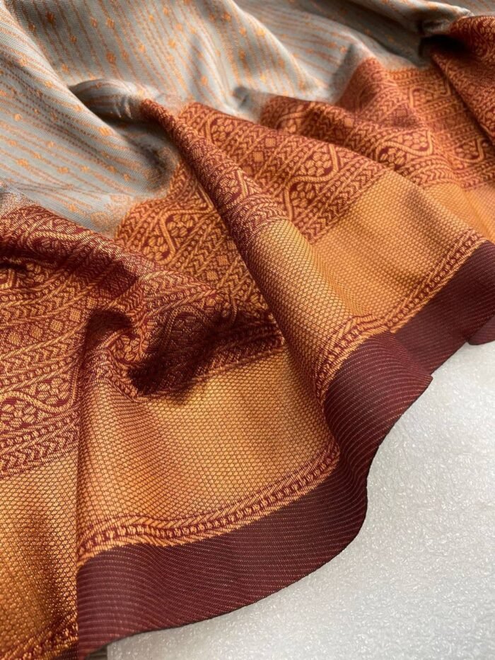 grey banarasi silk saree 2