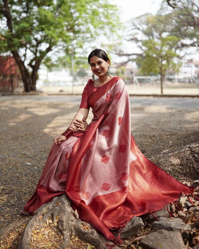 Maroon Banarasi Silk Sarees - Image 2