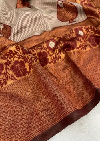 Maroon Banarasi Silk Sarees - Image 4