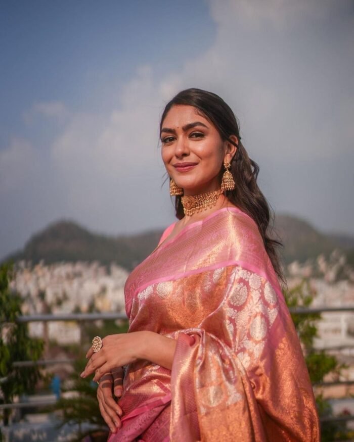 mrunal thakur in silk saree