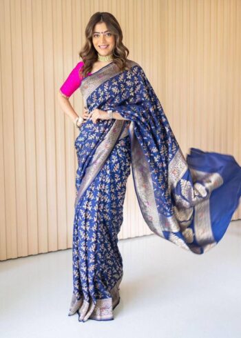 navy-blue-colour-banarasi-silk-saree