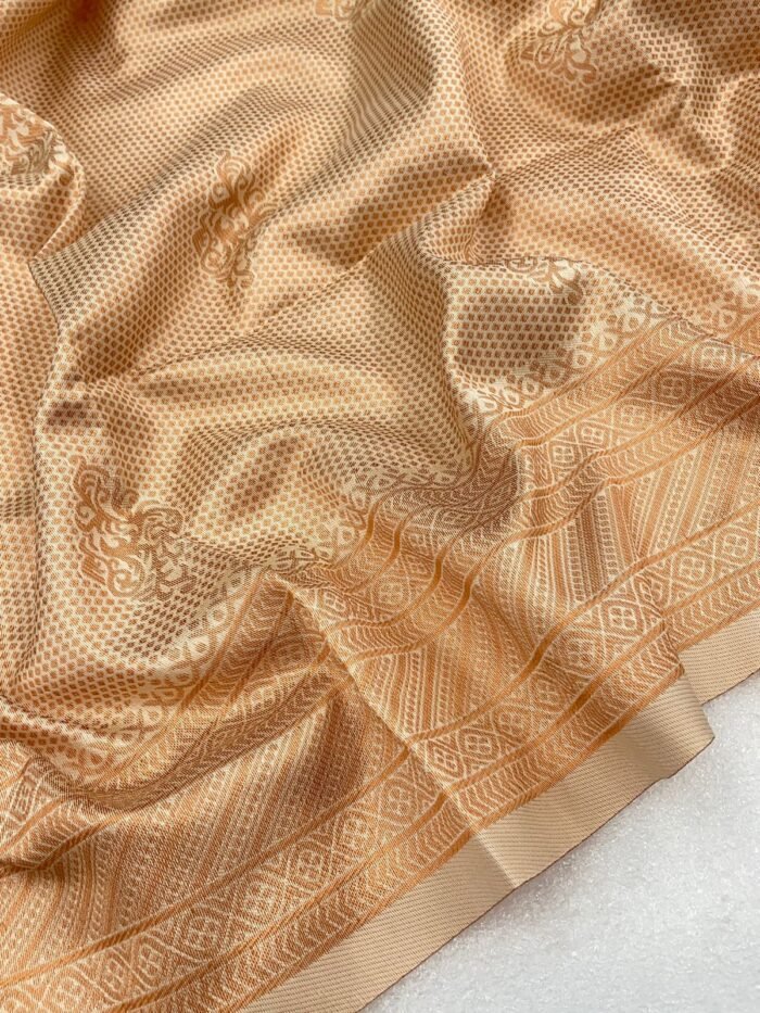 off white banarasi silk saree 2