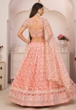 Orange color Embroidered Lehenga Choli for part