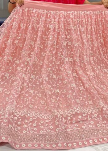 Orange color Embroidered Lehenga Choli for part
