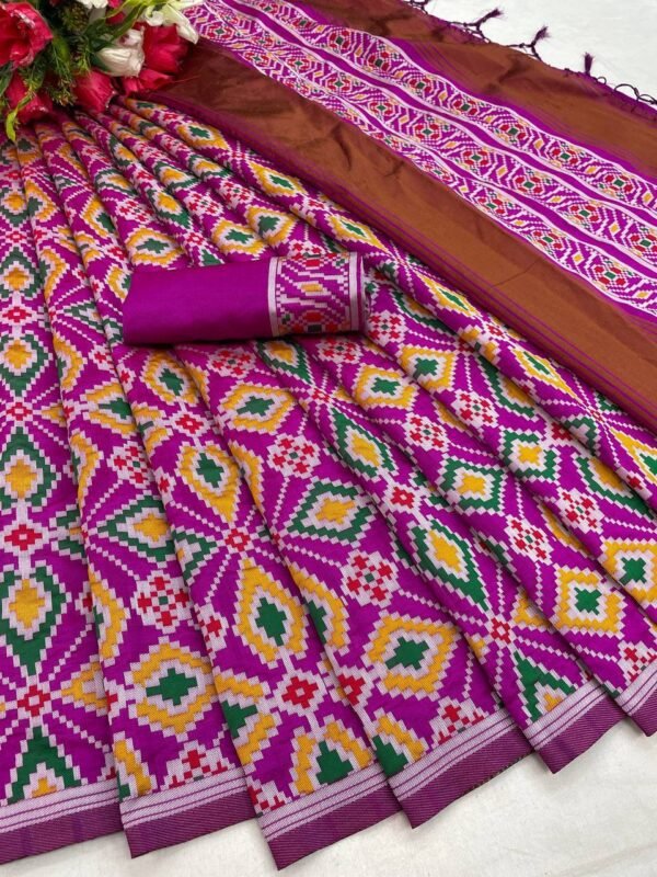 patola weaving soft silk saree 2