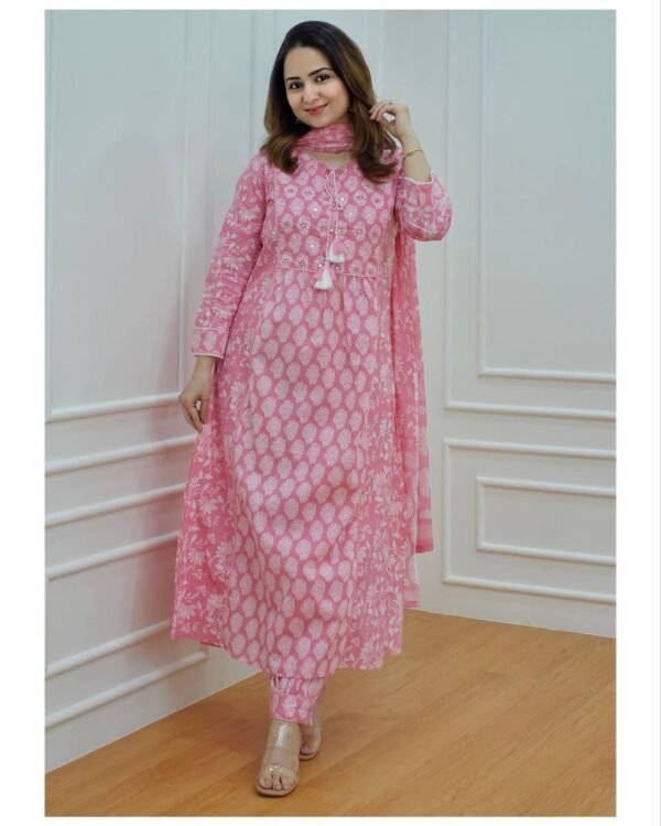 pink floral afghani suit 1