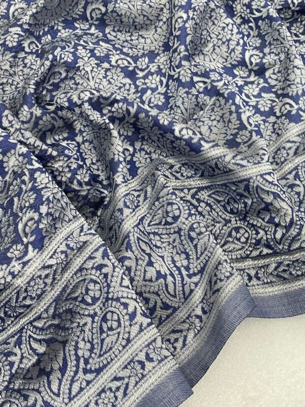 royal blue banarasi silk saree 3