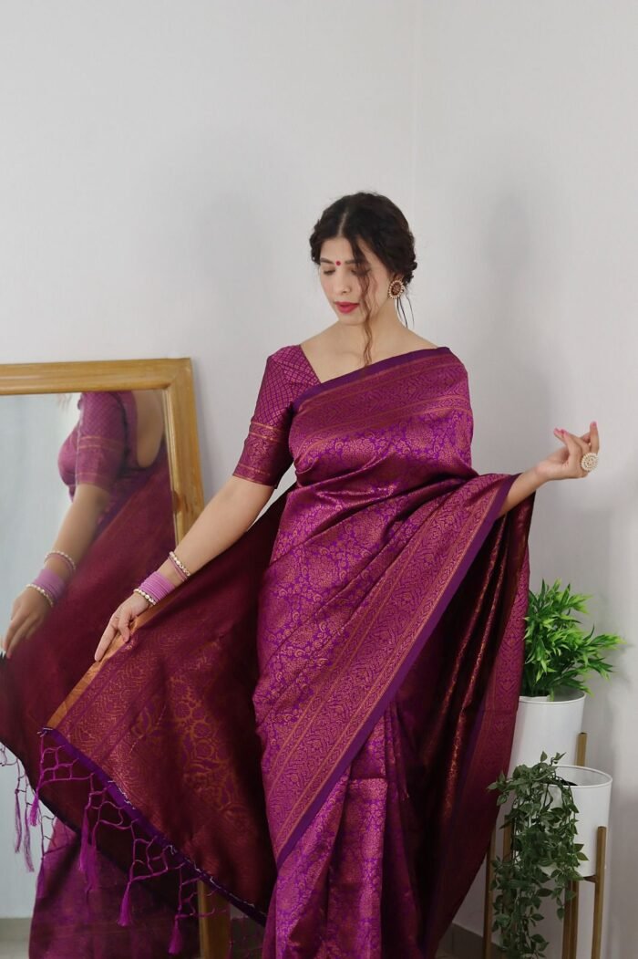 soft banarasi silk sarees magenta 1