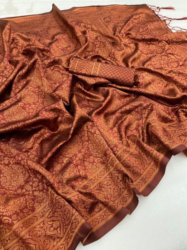soft banarasi silk sarees maroon 2
