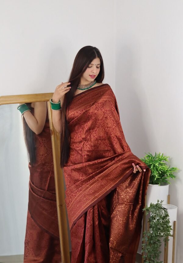 soft banarasi silk sarees maroon