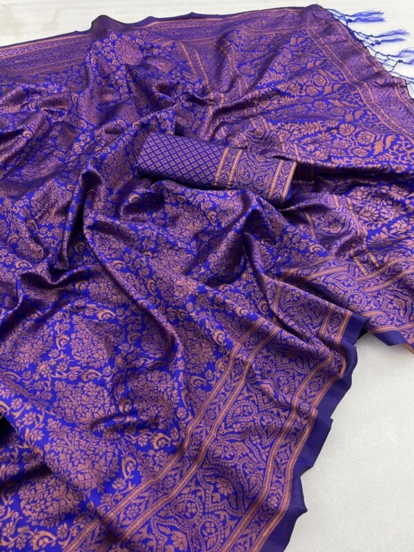 soft banarasi silk sarees violet 2