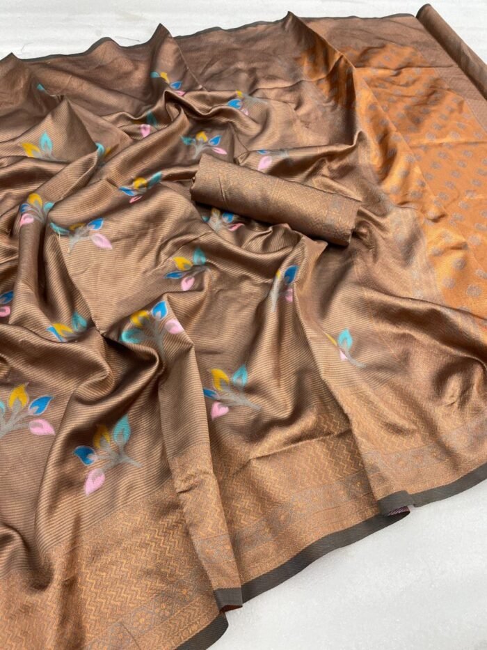 stunning grey banarasi silk sarees 2