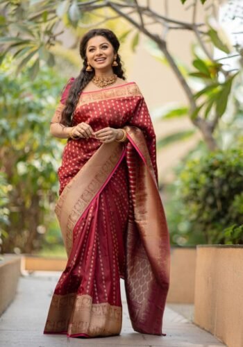 stunning-maroon-banarasi-silk-saree