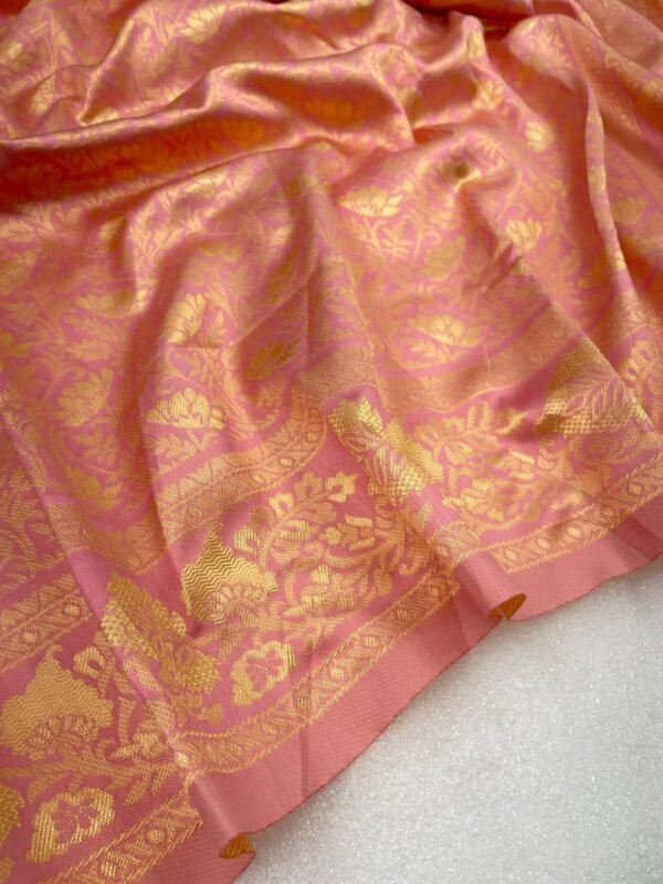 stunning peach banarasi silk sarees 4
