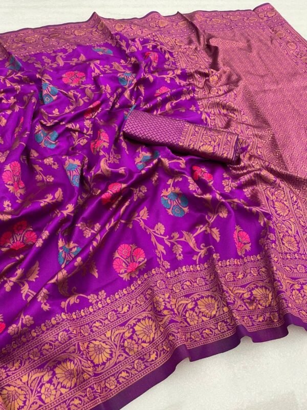 stunning purple banarasi silk sarees 2