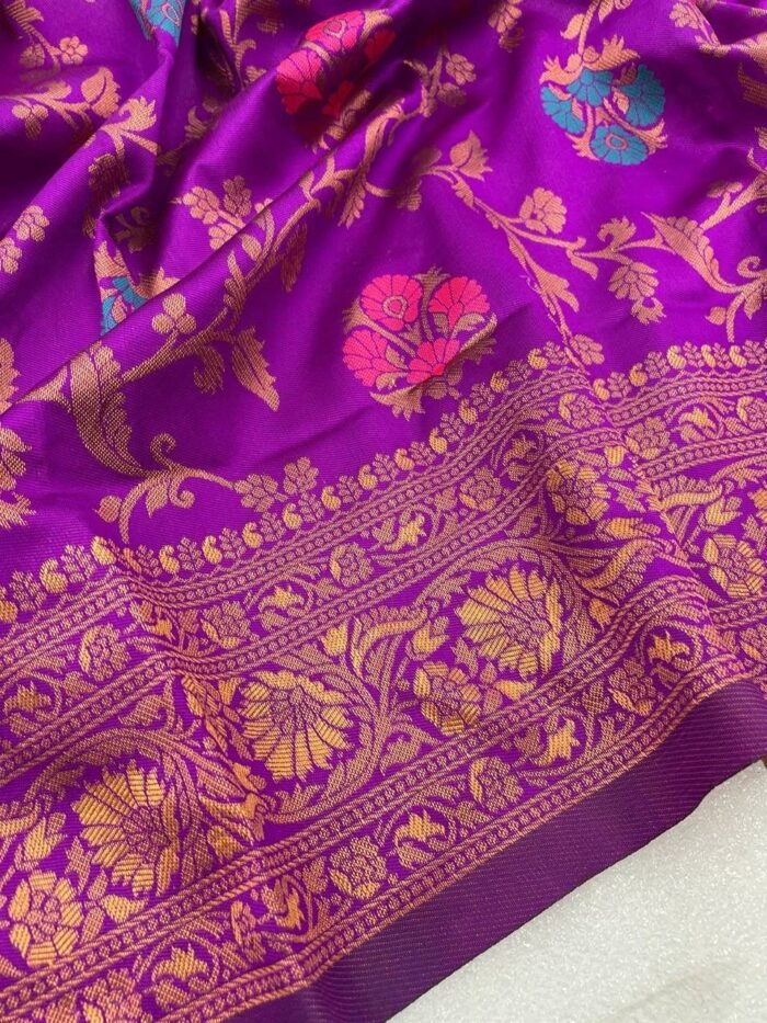 stunning purple banarasi silk sarees 3