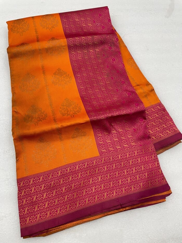 yellow banarasi silk saree 2