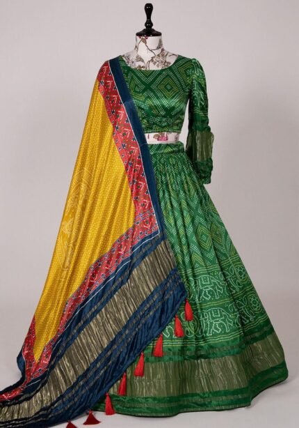 digital-bandhej-print-lehenga-green