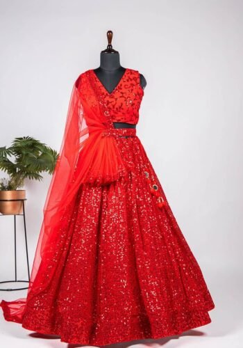 georgette-sequins-embroidered-lehenga-red