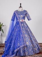 jacquard-silk-lehenga-choli-blue.