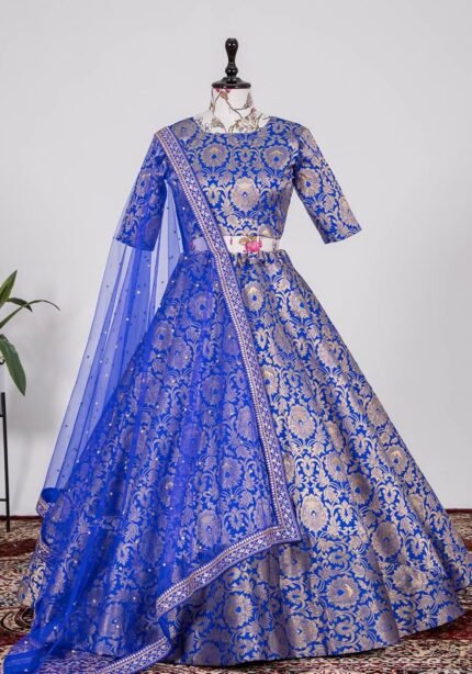 jacquard-silk-lehenga-choli-blue.