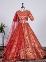 jacquard-silk-lehenga-choli-red.