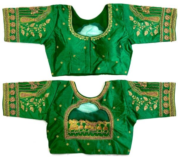 doli-handwork-designer-blouse-green