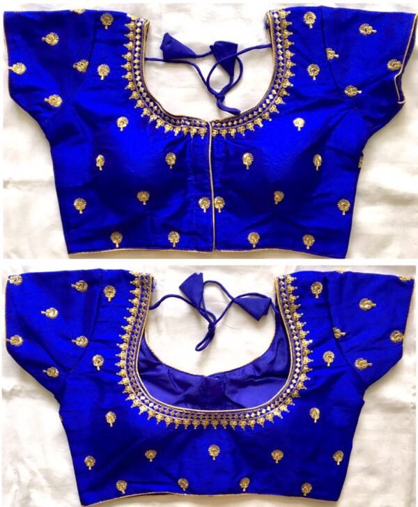 kajal-silk-designer-blouse-blue