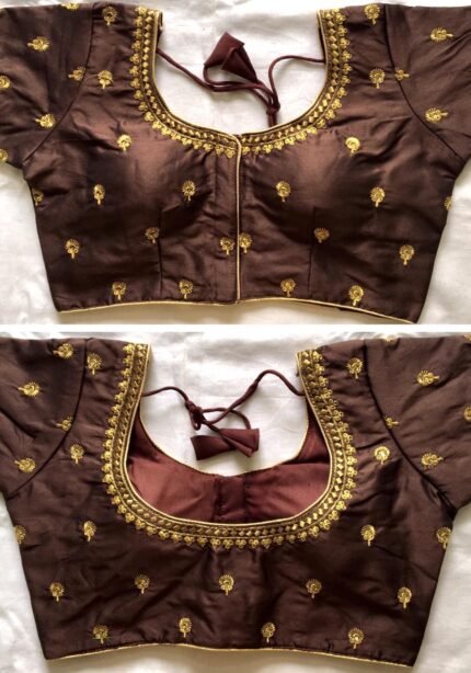 kajal-silk-designer-blouse-brown