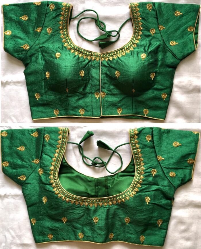 kajal-silk-designer-blouse-green